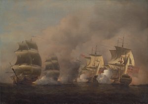 Aktion vor dem Kap der Guten Hoffnung von Samuel Scott