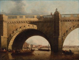 Ein Bogen der Westminster Bridge in London von Samuel Scott