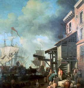 Gemälde des Alten Zollhauses, 18. Jahrhundert von Samuel Scott