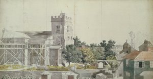 Twickenham Kirche unter Gerüst, 18. Jahrhundert von Samuel Scott