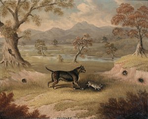Charley, ein Terrier mit einem Kaninchen von Samuel Spode