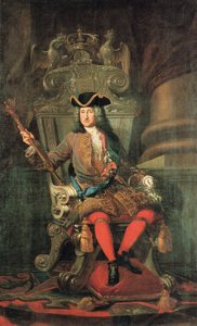 König Friedrich I. in Preußen auf dem silbernen Thron