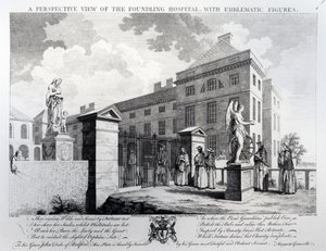 Eine perspektivische Ansicht des Findelhauses, graviert von Edward Rooker, 1749 von Samuel Wale