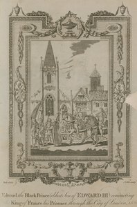 Edward der Schwarze Prinz führt seinen Gefangenen, den König von Frankreich, durch London