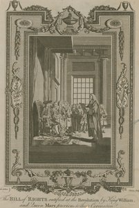 Die Bill of Rights, ratifiziert bei der Revolution von König Wilhelm und Königin Maria von Samuel Wale