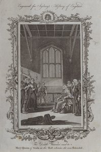 Der Todesbefehl wird Maria Stuart im Saal vorgelesen, in dem sie enthauptet wurde von Samuel Wale