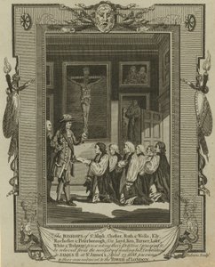 Die sieben Bischöfe überreichen König James II. ihre Petition in St. James