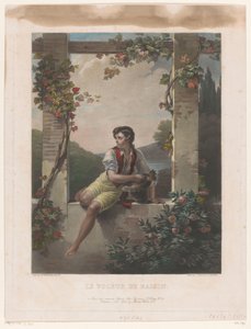 Junge mit Hut voller Trauben von Samuel William Reynolds (I)