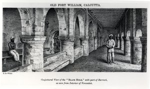 Altes Fort William, Kalkutta, mit einer vermuteten Ansicht des 
