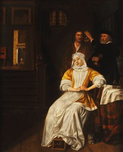 Ein Arzt besucht eine junge Dame in einem Schlafzimmer von Samuel van Hoogstraten