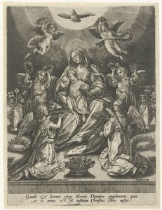 Madonna mit Kind umgeben von Engeln von Samuel van Hoogstraten