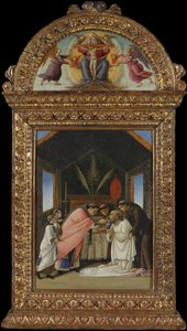 Die letzte Kommunion des Heiligen Hieronymus, ca. 1490 (Tempera und Gold auf Holz)
