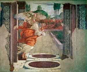 Engel der Verkündigung (Detail) von Sandro Botticelli