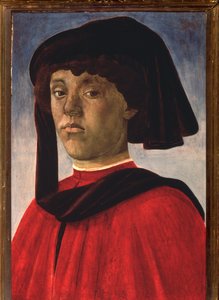 Porträt eines jungen Mannes mit Barett von Sandro Botticelli