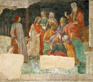 Ein junger Mann wird den sieben freien Künsten vorgestellt, 1484-1486 von Sandro Botticelli