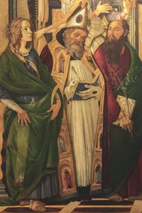 Altarretabel, Haupttafel: Thronende Madonna, vier Engel und Heilige