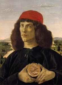 Bildnis eines Unbekannten mit der Medaille von Cosimo dem Älteren von Sandro Botticelli