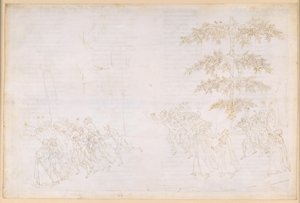 Die Göttliche Komödie, Purgatorio XXIII. Sechster Ring des Purgatoriums: Buße der Schlemmer; Begegnung mit Forese Donati von Sandro Botticelli