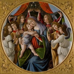 Madonna mit Kind und sechs Engeln, ca. 1500 von Sandro Botticelli