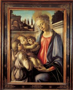 Maria mit Kind und zwei Engeln