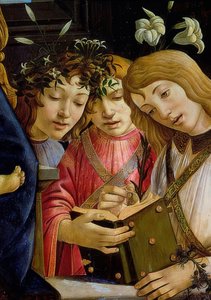 Maria mit dem Kind, Johannes dem Täufer und Engeln (Detail)