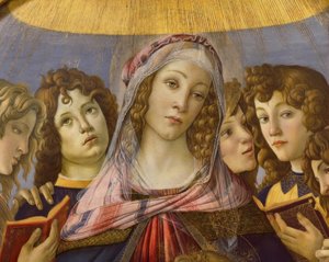 Maria mit dem Kinde und sechs Engeln