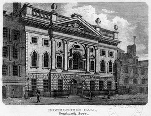 Ironmongers Hall, Fenchurch Street, City of London, 1812 von Sands