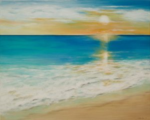 Meereslandschaft bei Sonnenuntergang von Sandy Iseli