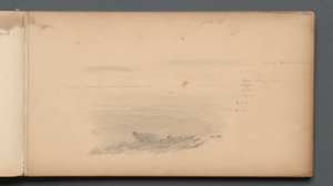 Skizzenbuch, Seite 04: Meereslandschaft mit Farbanmerkungen von Sanford Robinson Gifford