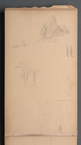 Skizzenbuch, Seite 09: Berge und Felsen, 1859 von Sanford Robinson Gifford