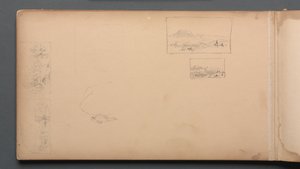 Skizzenbuch, Seite 37: Maine Landschaftsvignetten, 1859 von Sanford Robinson Gifford
