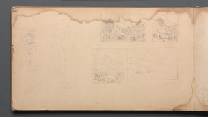 Skizzenbuch, Seite 39: Maine Landschaft Vignetten, 1859 von Sanford Robinson Gifford