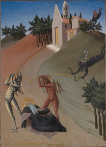 Heiliger Antonius Abt von Dämonen gequält von Sano di Pietro