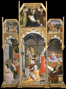 Die Geburt der Jungfrau Szenen aus dem Leben der Jungfrau, 1437-1439 von Sano di Pietro