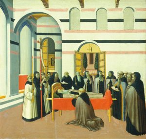 Der Tod des Heiligen Antonius, ca. 1430-1435 von Sano di Pietro