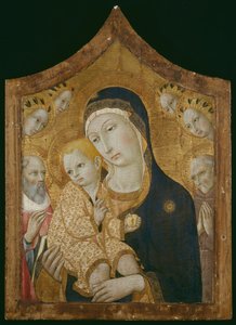 Jungfrau und Kind mit den Heiligen Hieronymus, Bernardino von Siena und Engeln von Sano di Pietro