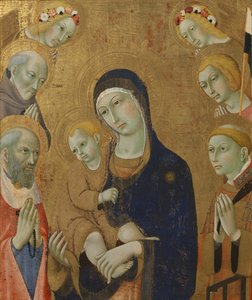 Jungfrau und Kind, Engel und Heilige von Sano di also Ansano di Pietro di Mencio Pietro