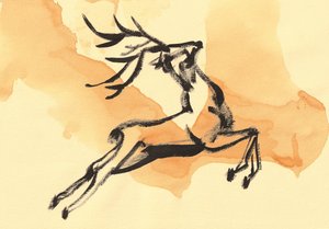 Dynamischer springender Hirsch von Santhosh ch