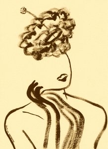Elegantes Lockiges Frauenprofil