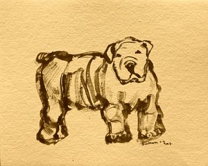Ausdrucksstarke Bulldogge Skizze