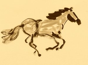 Galoppierendes Sepia-Pferd von Santhosh ch