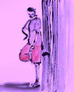 Lehnende Lila Figur