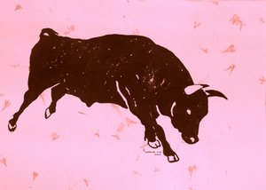 Rosa stürmender Stier von Santhosh ch