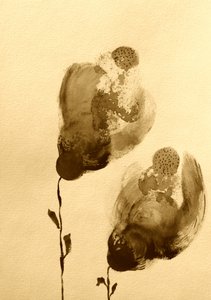 Sepia Abstrakte Blumen