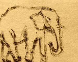 Wilde Elefant Skizze