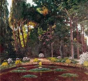 Jugendstil "Der Garten" (Arbucies). Gemälde von Santiago Rusinol y (i) Prats (1861-1931) Ende des 19. Jahrhunderts El Vendrell. Haus-Museum Pau Casals.