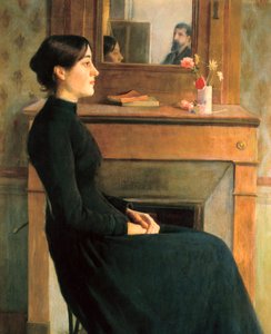 Porträt einer Frau, Gemälde von Santiago Rusinol y Prats