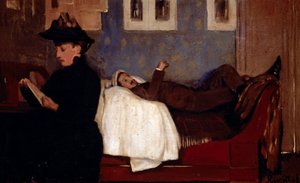 Das Atelier in Paris. Die Figurenschicht ist wahrscheinlich Miguel Utrillo (1862-1934). Gemälde von Santiago Rusiñol i Prats (1861-1931) von Santiago Rusinol i Prats