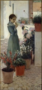 Blumen. Das Mädchen mit der Nelke