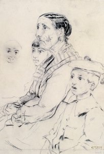 Studie einer Frau und Kinder von Santiago Rusiñol